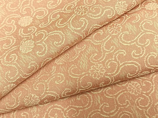 平和屋着物●お召　花唐草文　正絹　逸品　AABM3886fy