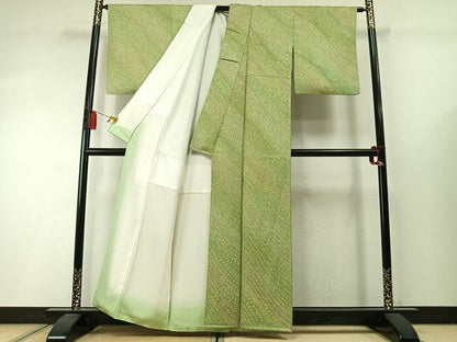 平和屋着物●上質な小紋　霞文　暈し染め　正絹　逸品　AABM3887fy