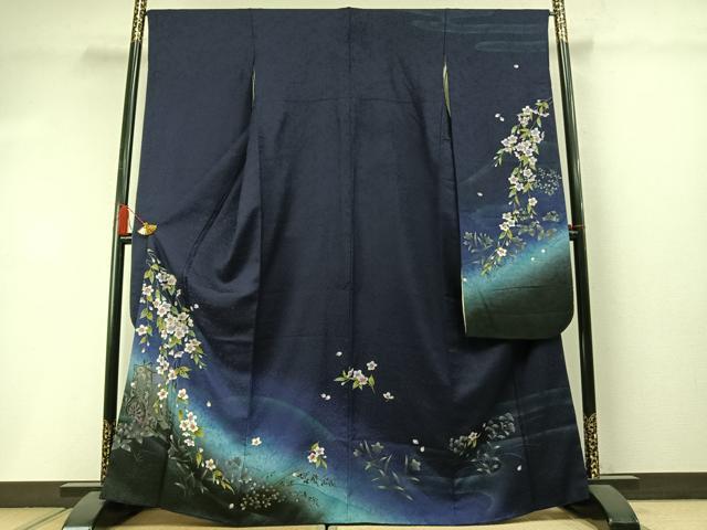 平和屋着物●豪華振袖　御所車枝桜文　暈し染め　やまと誂製　正絹　逸品　AABM3888fy