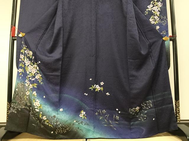 平和屋着物●豪華振袖　御所車枝桜文　暈し染め　やまと誂製　正絹　逸品　AABM3888fy