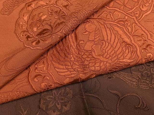 平和屋着物●中国三大刺繍　スワトウ刺繍　汕頭刺繍　総刺繍　振袖　吉祥花鳥文　暈し染め　正絹　逸品　未使用　AABM3890fy