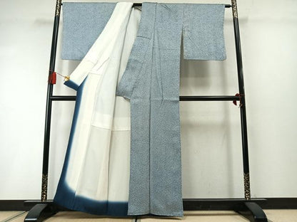 平和屋着物●名門　藤娘きぬたや・総絞り(杢目絞り)　小紋　正絹　逸品　AABM3893fy