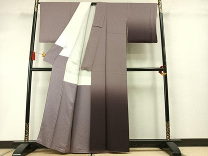 平和屋着物●訪問着　お召地　黄金糸　花唐草文　暈し染め　正絹　逸品　未使用　AABM3898fy