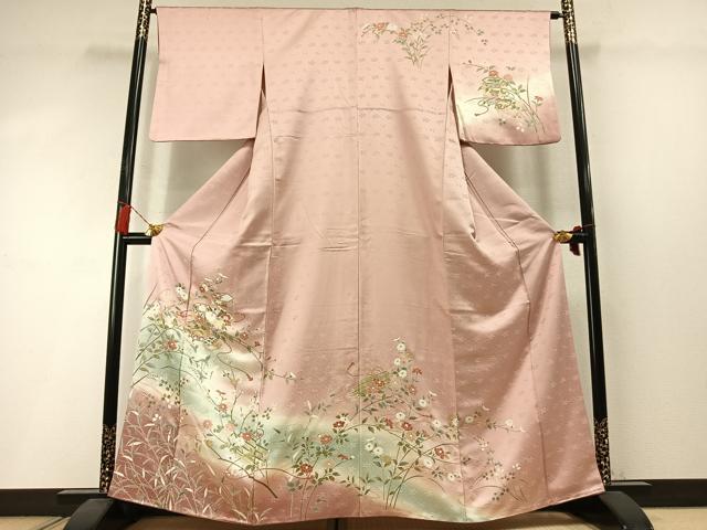 平和屋着物●訪問着　貝桶花文　暈し染め　金彩　正絹　逸品　AABM3899fy