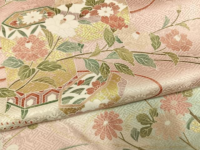 平和屋着物●訪問着　貝桶花文　暈し染め　金彩　正絹　逸品　AABM3899fy