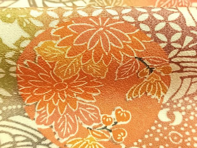 平和屋着物●上質な小紋　型染め　松竹梅　花丸文　小田急百貨店扱い　正絹　逸品　AABM3902fy