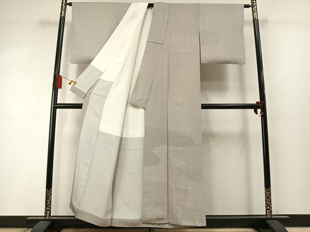 平和屋着物●伝統工芸士　石塚幸生　江戸小紋　訪問着　霞取り花文　正絹　逸品　AABM3903fy