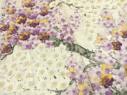 平和屋着物●訪問着　手描き　枝梅文　金彩　正絹　逸品　AABM3906fy