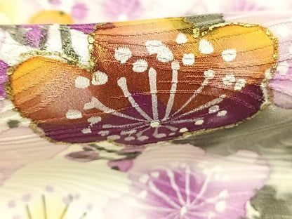 平和屋着物●訪問着　手描き　枝梅文　金彩　正絹　逸品　AABM3906fy