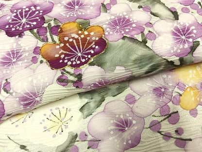 平和屋着物●訪問着　手描き　枝梅文　金彩　正絹　逸品　AABM3906fy