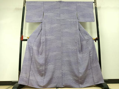 平和屋着物●伝統工芸士 染谷梅治　江戸小紋　唐草亀甲花文　正絹　逸品　AABM3907fy