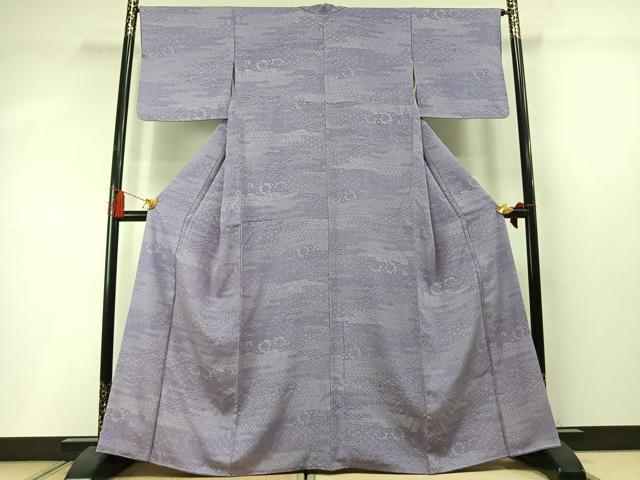 平和屋着物●伝統工芸士 染谷梅治　江戸小紋　唐草亀甲花文　正絹　逸品　AABM3907fy