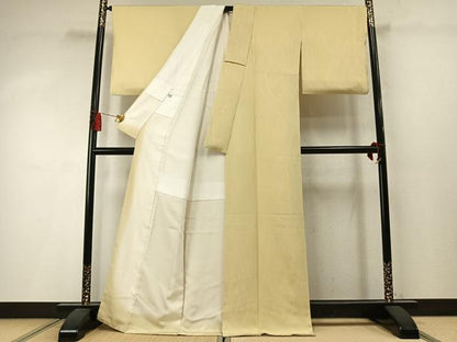 平和屋着物●無地絵羽訪問着　樹林地紋　砥粉色　正絹　逸品　AABM3911fy