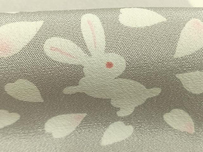 平和屋着物●長襦袢　無双仕立て　兎　舞桜文　正絹　逸品　AABM3914fy