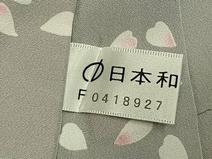 平和屋着物●長襦袢　無双仕立て　兎　舞桜文　正絹　逸品　AABM3914fy