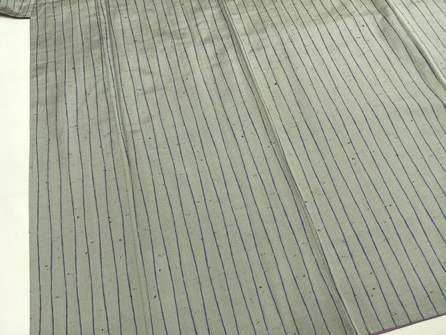 平和屋着物●上質な紬　よろけ縞　正絹　逸品　AABM3916fy