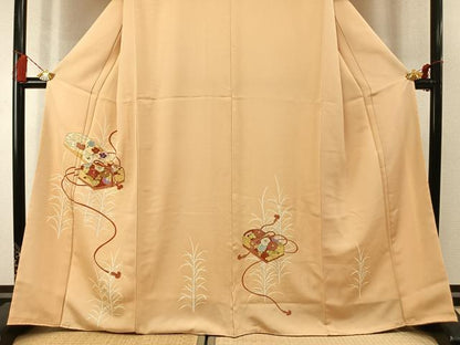 平和屋着物●創業460年・千總　訪問着　駒刺繍　文箱花文　金彩　正絹　逸品　未使用　AABM3920fy