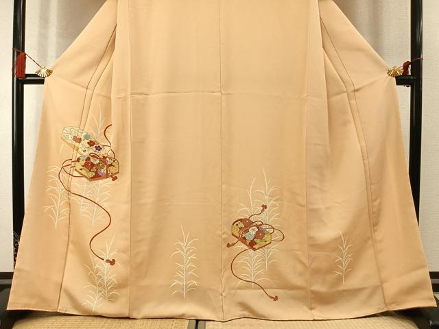 平和屋着物●創業460年・千總　訪問着　駒刺繍　文箱花文　金彩　正絹　逸品　未使用　AABM3920fy