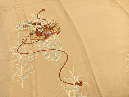 平和屋着物●創業460年・千總　訪問着　駒刺繍　文箱花文　金彩　正絹　逸品　未使用　AABM3920fy