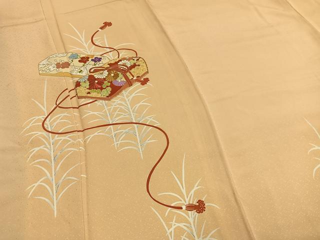 平和屋着物●創業460年・千總　訪問着　駒刺繍　文箱花文　金彩　正絹　逸品　未使用　AABM3920fy