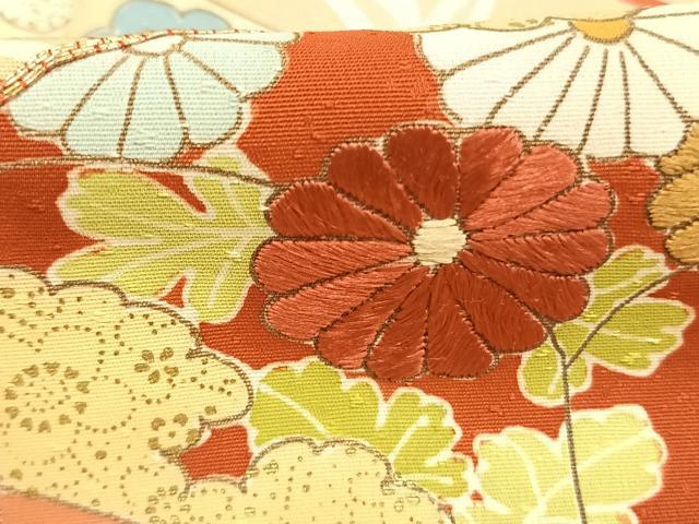 平和屋着物●創業460年・千總　訪問着　駒刺繍　文箱花文　金彩　正絹　逸品　未使用　AABM3920fy
