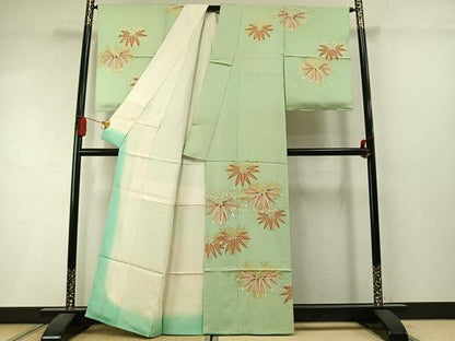 平和屋着物●訪問着　笹文　金彩　西武百貨店扱い　正絹　逸品　AABM3921fy