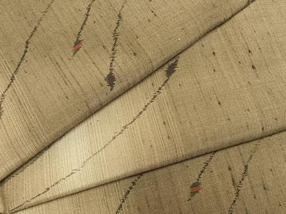 平和屋着物●上質な紬　幾何学文様　正絹　逸品　AABM3924fy