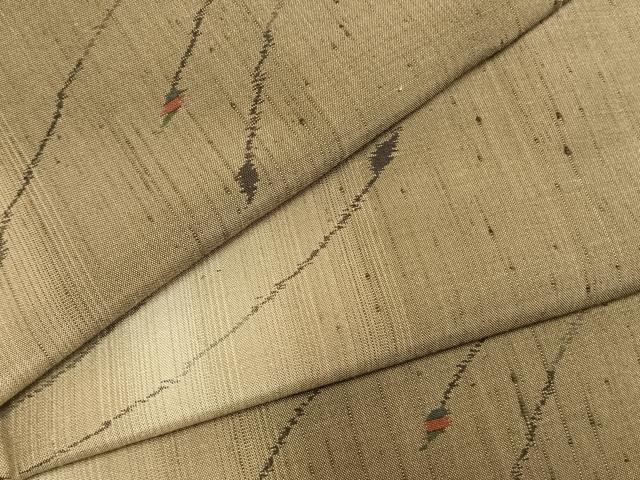 平和屋着物●上質な紬　幾何学文様　正絹　逸品　AABM3924fy