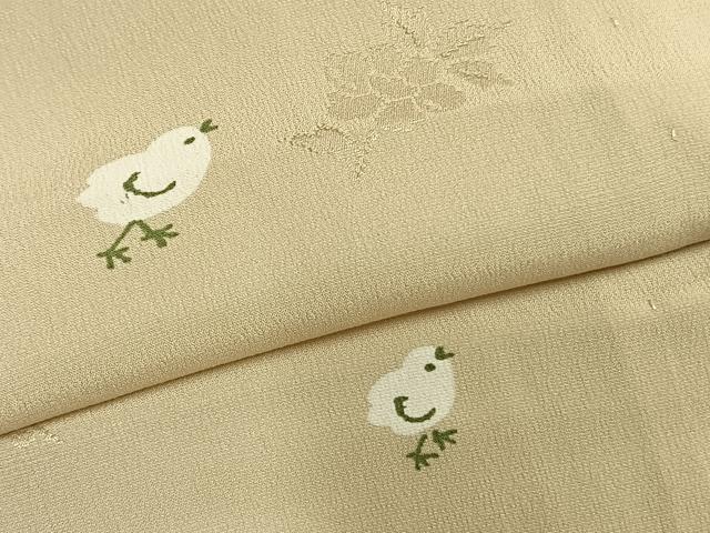 平和屋着物●長襦袢　無双仕立て　ひよこ　正絹　逸品　AABM3926fy