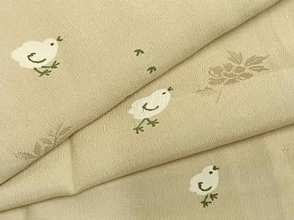 平和屋着物●長襦袢　無双仕立て　ひよこ　正絹　逸品　AABM3926fy