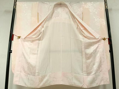 平和屋着物●振袖用長襦袢　無双仕立て　枝梅花地紋　暈し染め　正絹　逸品　AABM3927fy