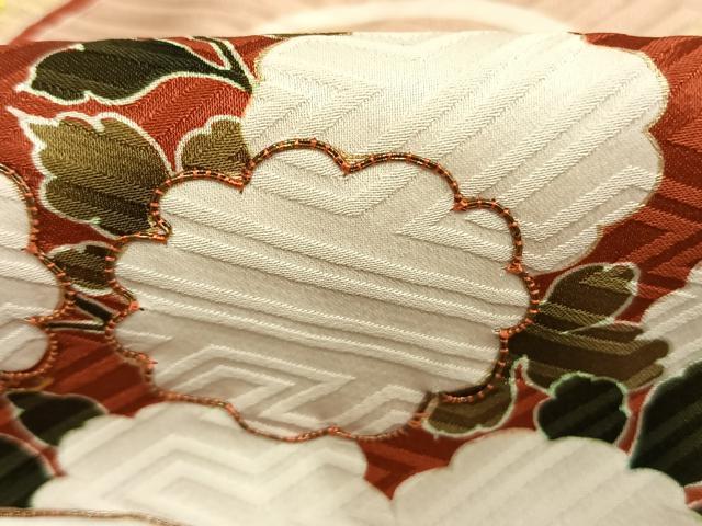 平和屋着物●豪華振袖　駒刺繍　地紙花文　金彩　正絹　逸品　AABM3928fy