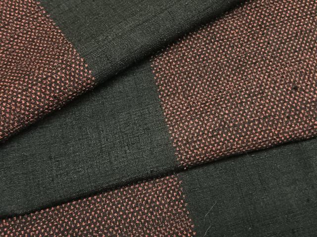 平和屋着物●上質な紬　道中着セット　市松文様　正絹　逸品　AABM3934fy