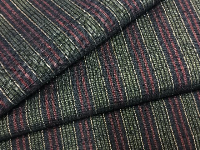平和屋着物●上質な紬　縞　正絹　逸品　AABM3941fy