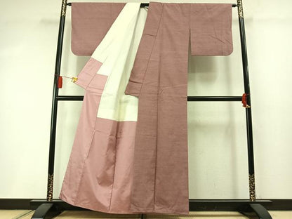 平和屋着物●結城紬　色無地　鴇浅葱色　正絹　逸品　AABM3944fy