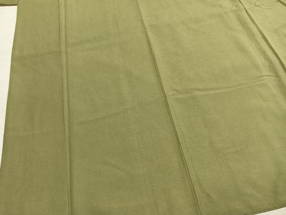 平和屋着物●結城紬　色無地　柳茶色　正絹　逸品　AABM3946fy