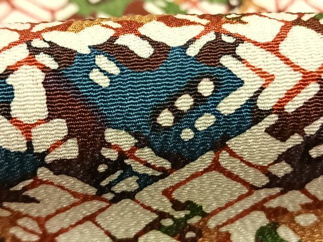 平和屋着物●上質な小紋　型染め　幾何学文様　正絹　逸品　AABM3955fy