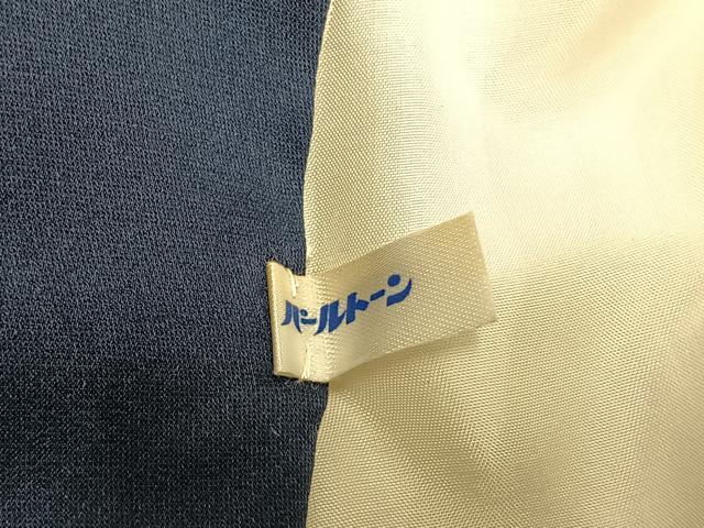 平和屋着物●染色作家　斉藤三才　小紋　切嵌花鳥文　金彩　正絹　逸品　AABM3960fy