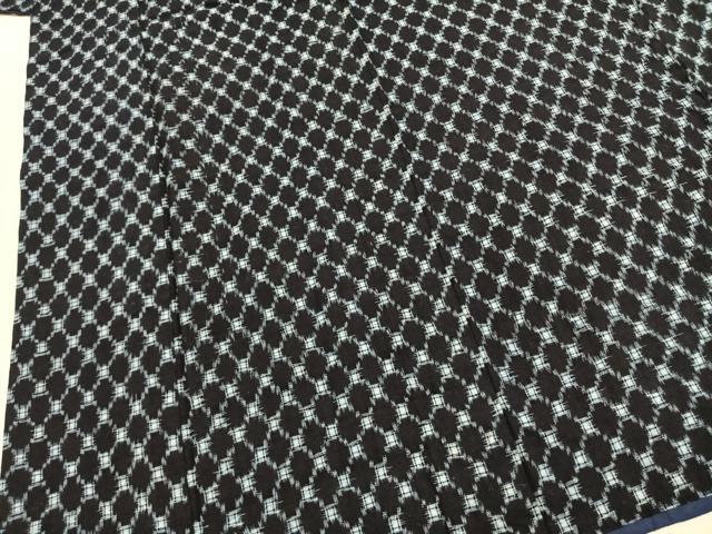 平和屋着物●久留米絣　幾何学文様　綿　逸品　AABM3963fy