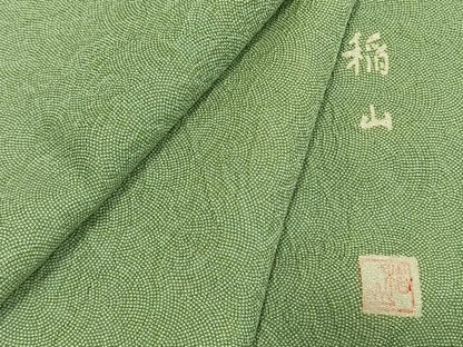 平和屋着物●江戸小紋　作家物　草木染　倭志織　鮫小紋柄　やまと誂製　証紙付き　正絹　逸品　AABM3967fy