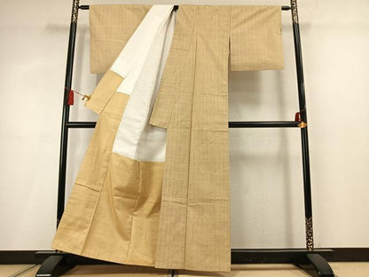 平和屋着物●上質な紬　縞　正絹　逸品　AABM3976fy