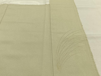 平和屋着物●訪問着　駒刺繍　舞葉文　金銀彩　正絹　逸品　AABM3979fy