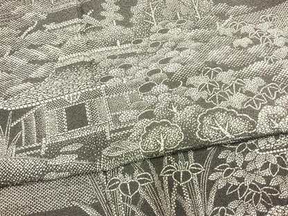 平和屋着物●江戸小紋　訪問着　風景花文　正絹　逸品　AABM3980fy