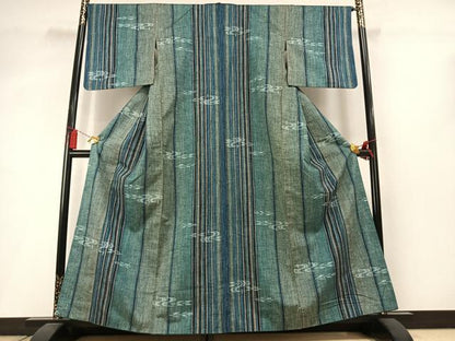 平和屋着物●上質な紬　流水矢羽文　正絹　逸品　未使用　AABM3982fy
