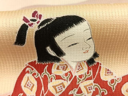 平和屋着物●訪問着　友禅　人物花文　暈し染め　正絹　逸品　AABM3983fy