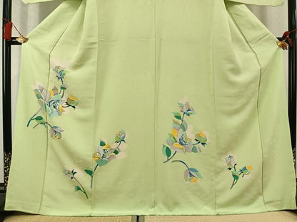 平和屋着物●訪問着　枝花文　正絹　逸品　AABM3984fy