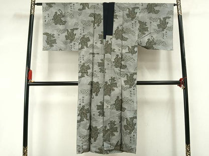 平和屋着物●男性　長襦袢　単衣　人物文　正絹　逸品　AABM3986fy