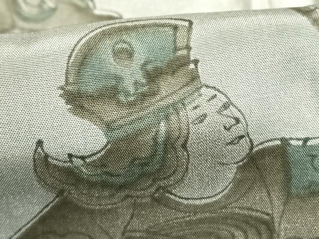 平和屋着物●男性　長襦袢　単衣　人物文　正絹　逸品　AABM3986fy