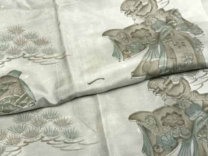 平和屋着物●男性　長襦袢　単衣　人物文　正絹　逸品　AABM3986fy