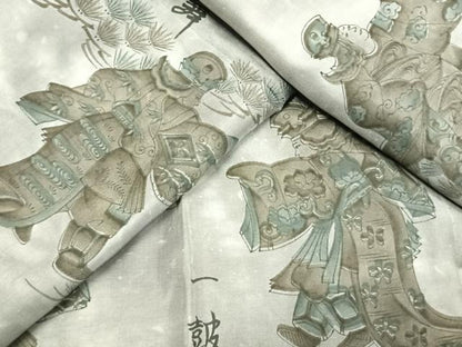 平和屋着物●男性　長襦袢　単衣　人物文　正絹　逸品　AABM3986fy